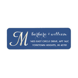 Étiquette Classic Chic Personnalisé Deux Couleurs Monogramme
