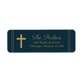 Étiquette Classic cross baptism return address (Devant)