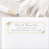 Étiquette Classic Elegant Gold Eucalyptus Adresse Mariage (En situation)