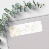 Étiquette Classic Elegant Gold Gilded Floral Adresse de reto