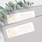 Étiquette Classic Elegant Gold Gilded Floral Adresse de reto