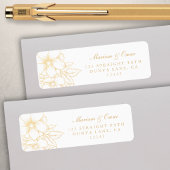 Étiquette Classic Elegant Gold Gilded Floral Adresse de reto