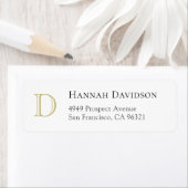 Étiquette Classic Élégant Monogramme Adresse de retour initi (En situation)