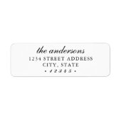 Étiquette Classic Elegant Nom de famille Adresse de retour (Devant)