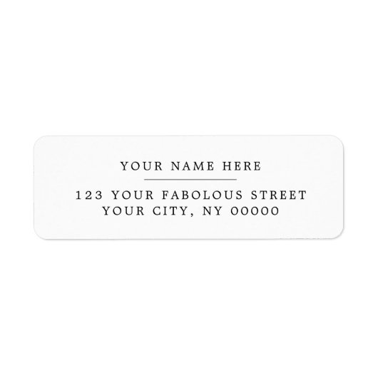 Étiquette Classic Elegant Serif Minimal Chic Return Address  (Devant)