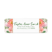 Étiquette Classic Floral Rose - Adresse de retour (Devant)