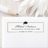 Étiquette Classic Graduate Cap Graduate Adresse (En situation)