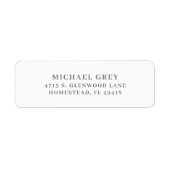 Étiquette Classic Grey Modern Adresse de retour (Devant)