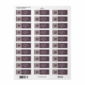 Étiquette Classic Houndstooth Motif Plum pourpre et blanc (Feuille entière)