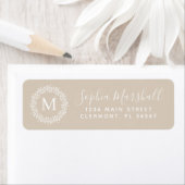Étiquette Classic Khaki Tan Monogram Adresse de retour (En situation)