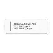 Étiquette Classic Left Aligned Return Address Label (Devant)
