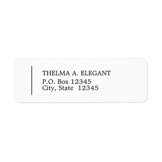 Étiquette Classic Left Aligned Return Address Label (Devant)