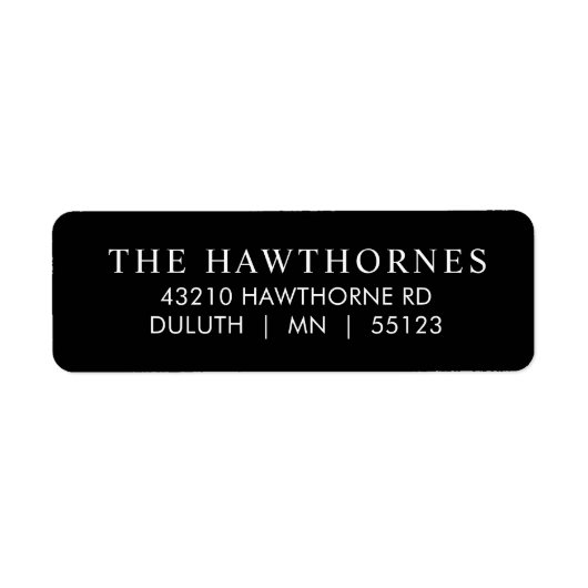 Étiquette Classic Modern Minimal Return Address  (Devant)