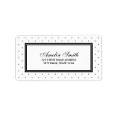Étiquette Classic moderne Noir et Blanc Polka Adresse (Devant)