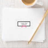 Étiquette Classic moderne Polka Noir Point rose Adresse de r (En situation)