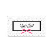 Étiquette Classic moderne Polka Noir Point rose Adresse de r (Devant)
