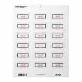 Étiquette Classic moderne Polka Noir Point rose Adresse de r (Feuille entière)