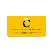 Étiquette Classic Monogram Grad Modern Graduation Adresse (Devant)