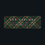 Étiquette Classic Plaid Christmas Retours Adresse<br><div class="desc">Offrez-vous un style de vacances intemporel grâce à notre collection de Noël classique avec un design traditionnel rouge et vert plaid. Parfaits pour répandre des réjouissances festives, ces créations évoquent la chaleur et la nostalgie, ce qui les rend idéales pour les cartes, les invitations et la décoration saisonnière. Personnalisez chaque...</div>