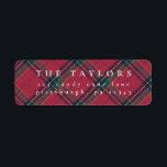 Étiquette Classic Plaid Christmas Retours Adresse<br><div class="desc">Offrez-vous un style de vacances intemporel grâce à notre collection de Noël classique avec un design traditionnel rouge et vert plaid. Parfaits pour répandre des réjouissances festives, ces créations évoquent la chaleur et la nostalgie, ce qui les rend idéales pour les cartes, les invitations et la décoration saisonnière. Personnalisez chaque...</div>