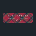 Étiquette Classic Plaid Christmas Retours Adresse<br><div class="desc">Offrez-vous un style de vacances intemporel grâce à notre collection de Noël classique avec un design traditionnel rouge et vert plaid. Parfaits pour répandre des réjouissances festives, ces créations évoquent la chaleur et la nostalgie, ce qui les rend idéales pour les cartes, les invitations et la décoration saisonnière. Personnalisez chaque...</div>
