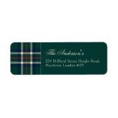 Étiquette Classic Preppy Tartan Plaid Christmas  (Devant)