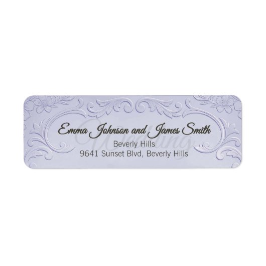 Étiquette Classic Purple Floral Wedding Return Labble  (Devant)