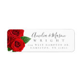 Étiquette Classic Red Rose Elegant Script Return Address  (Devant)