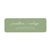 Étiquette Classic Sage Green Calligraphy Wedding Address (Devant)