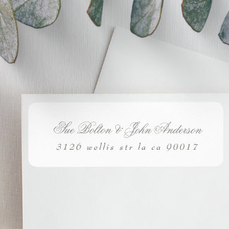 Étiquette Classic Sage Green White Adresse de retour