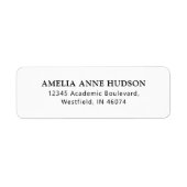 Étiquette Classic Script Black & White Return Address (Devant)