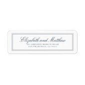 Étiquette Classic Simple Elegant Chic Mariage Adresse de ret (Devant)