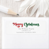 Étiquette Classic Simple Joyeux Noël Adresse de retour (En situation)