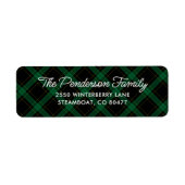 Étiquette Classic Tartan Blue Green Plaid Adresse de retour (Devant)
