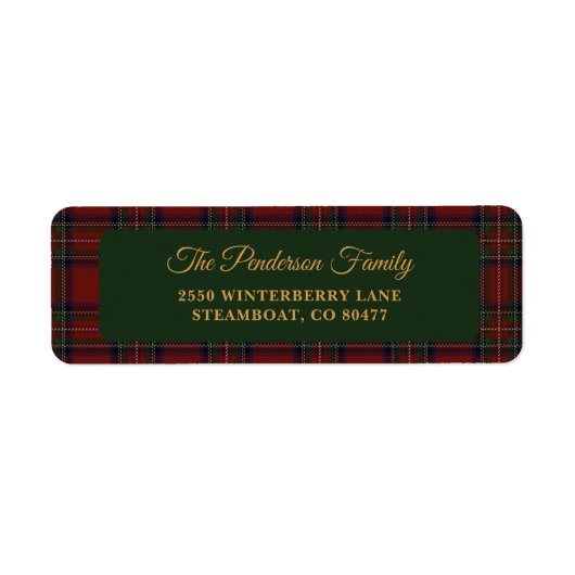 Étiquette Classic Tartan Plaid Christmas Address Label (Devant)
