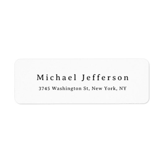 Étiquette Classical Creative Trendy Black & White Minimalist (Devant)