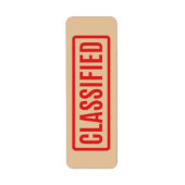 Étiquette Classifié (Devant)