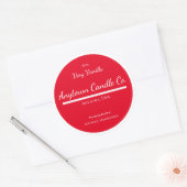 Étiquette classique à bougie rouge et blanche (Enveloppe)