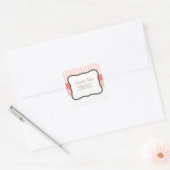 Étiquette classique à rayures roses (Enveloppe)