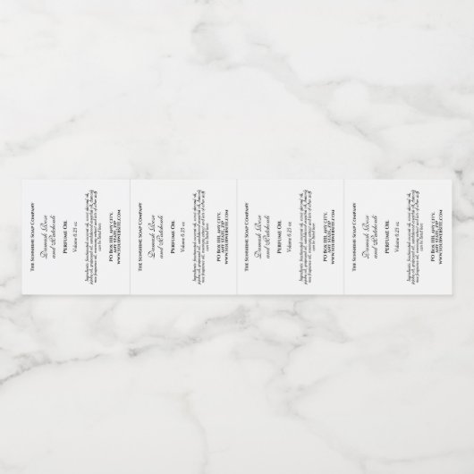 Étiquette classique à rouleaux de parfum blanc (Étiquettes simples)