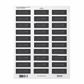 Étiquette Classique Créatif Tendance Gris foncé & Blanc (Feuille entière)