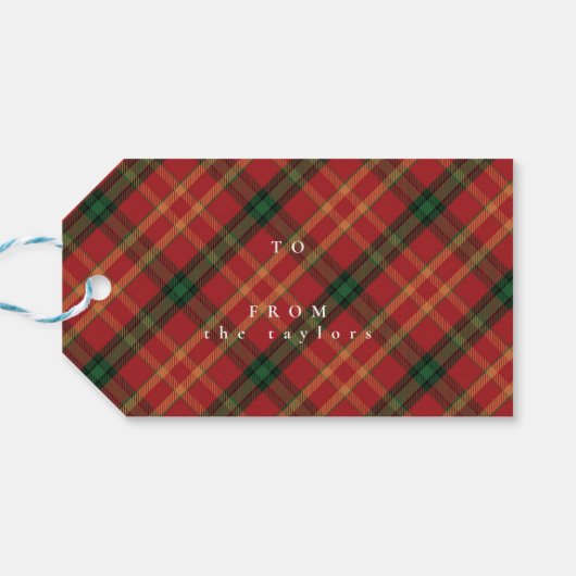 Étiquette classique de Noël à/de cadeau (Dos Horizontal)