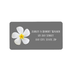 Étiquette Classique Formelle Moderne, Blanc sur Gris, Mariag
