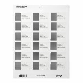 Étiquette Classique Houndstooth Noir Blanc (Feuille entière)