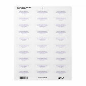 Étiquette Classique Minimaliste Violet (Feuille entière)
