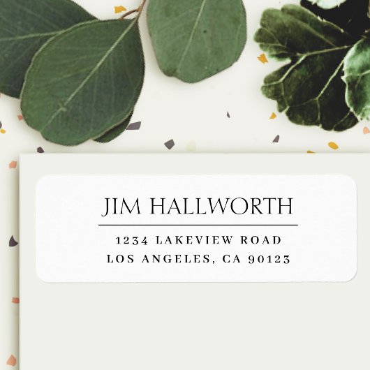 Étiquette Classique moderne blanc et noir