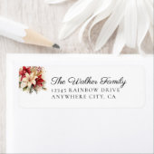 Étiquette Classique, Noël, Floral (En situation)