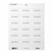 Étiquette Classique Professionnel Créatif Noir Blanc (Feuille entière)