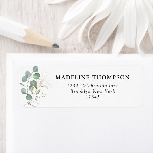 Étiquette Classique simple Eucalyptus Botanique (En situation)