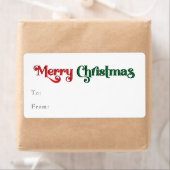 Étiquette Classique simple joyeux cadeau de Noël rectangulai (En situation)